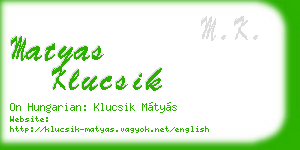 matyas klucsik business card